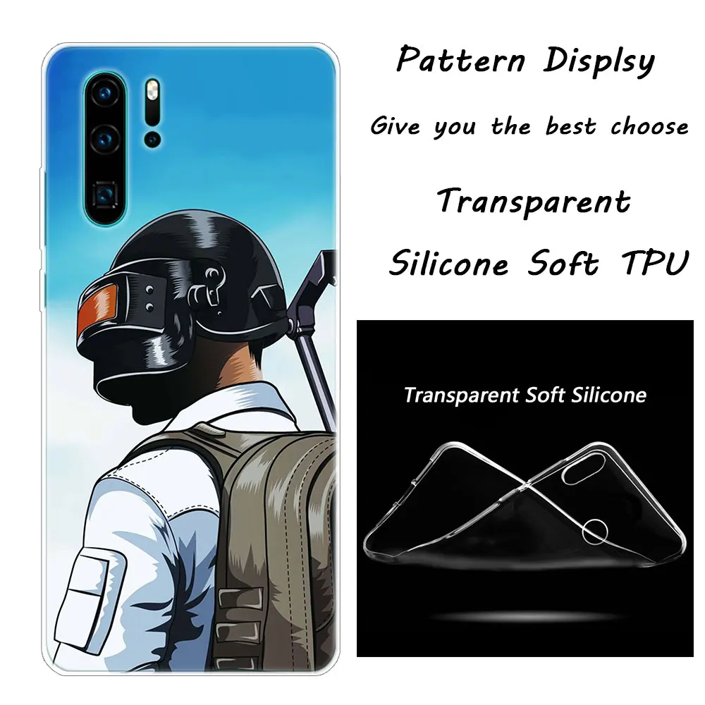 Горячий pubg игровой Мягкий силиконовый чехол для телефона huawei P30 P20 Pro P10 P9 P8 Lite P Smart Z Plus NOVA 3 3i Модный чехол