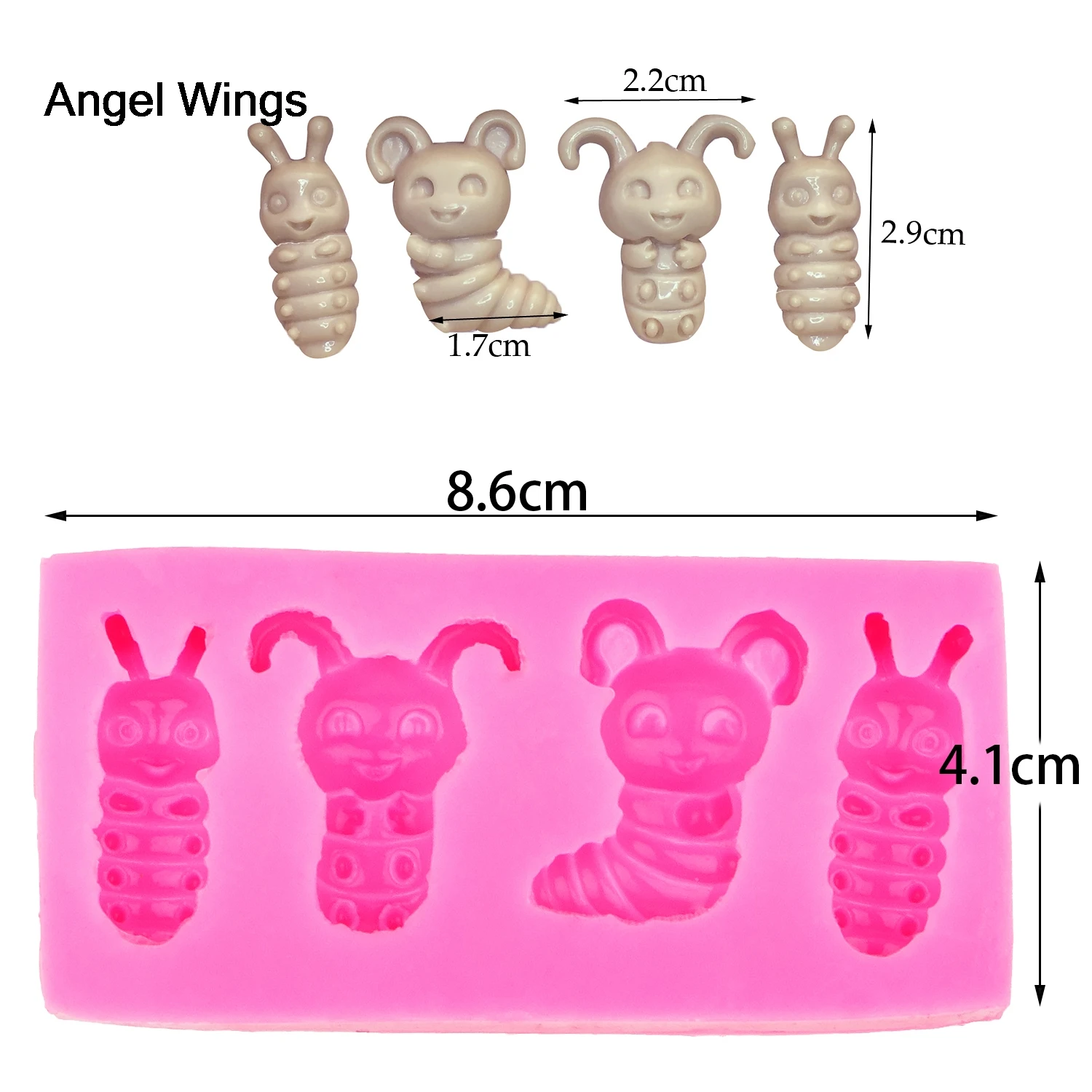 Angel Wings пищевая 3D форма для помадки силиконовая торта насекомое обратная