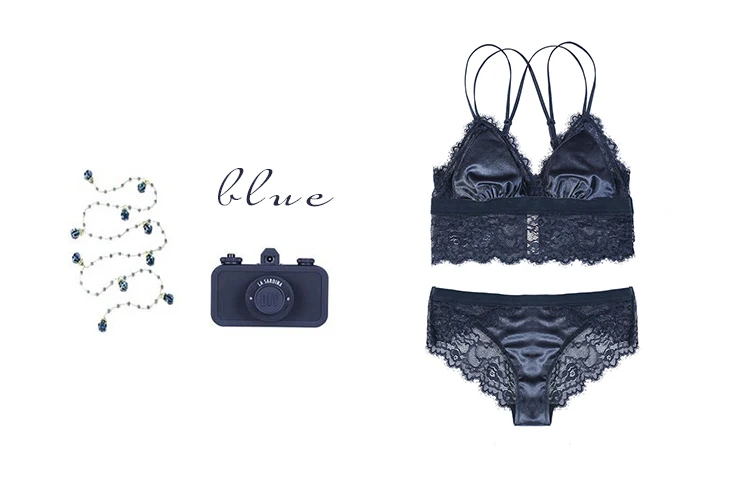 Сексуальный мусс ресницы кружева бархат без обода Bralette нижнее белье дамы бюстгальтер набор тонкий сексуальный фиолетовый черный синий бюстгальтеры