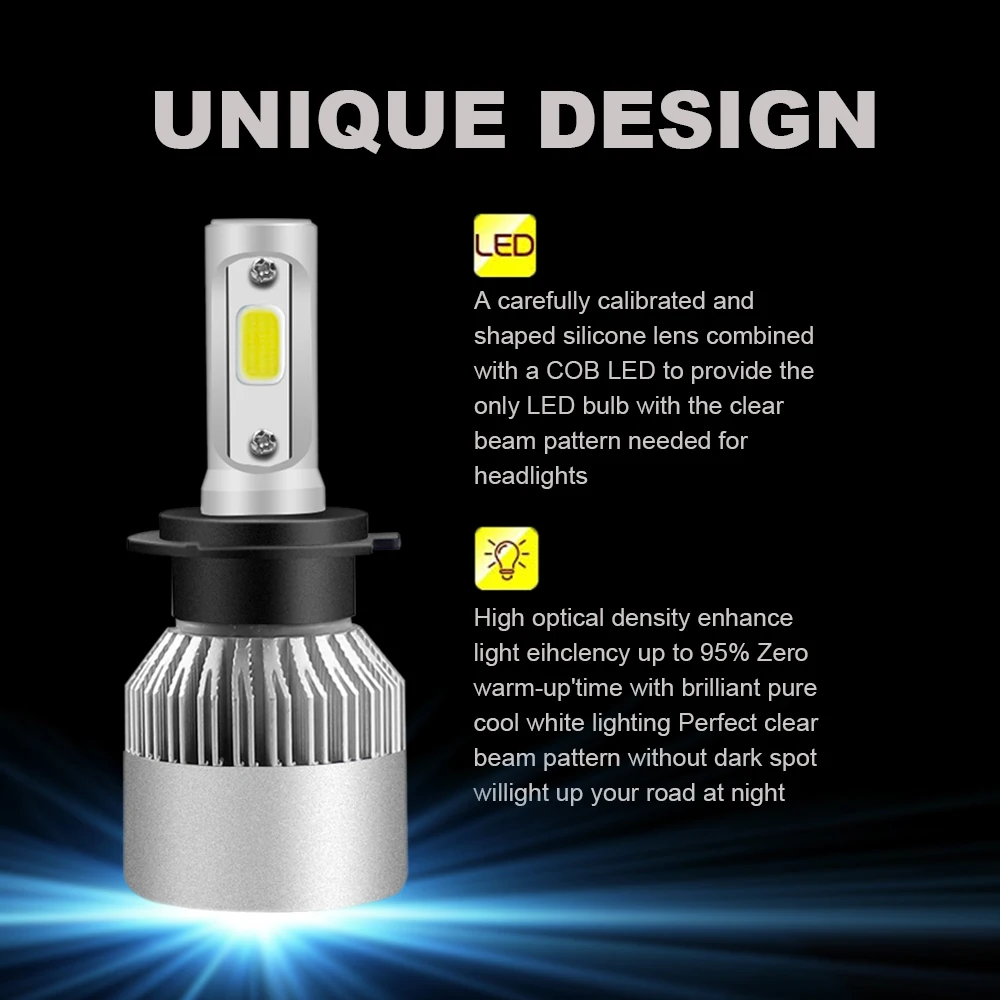 12V Автомобильные фары H4 светодиодный H7 H1 H3 H11 H13 HB1 HB2 HB3 HB4 HB5 9003 9004 9005 9006 9007 72 Вт 8000LM