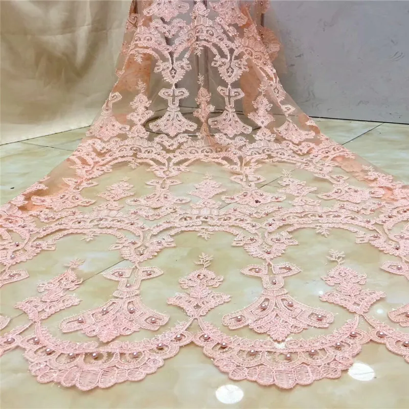 Madison Green Tulle Lace Fabric Women Materials 2019Beads Nigerian For Wedding | Дом и сад