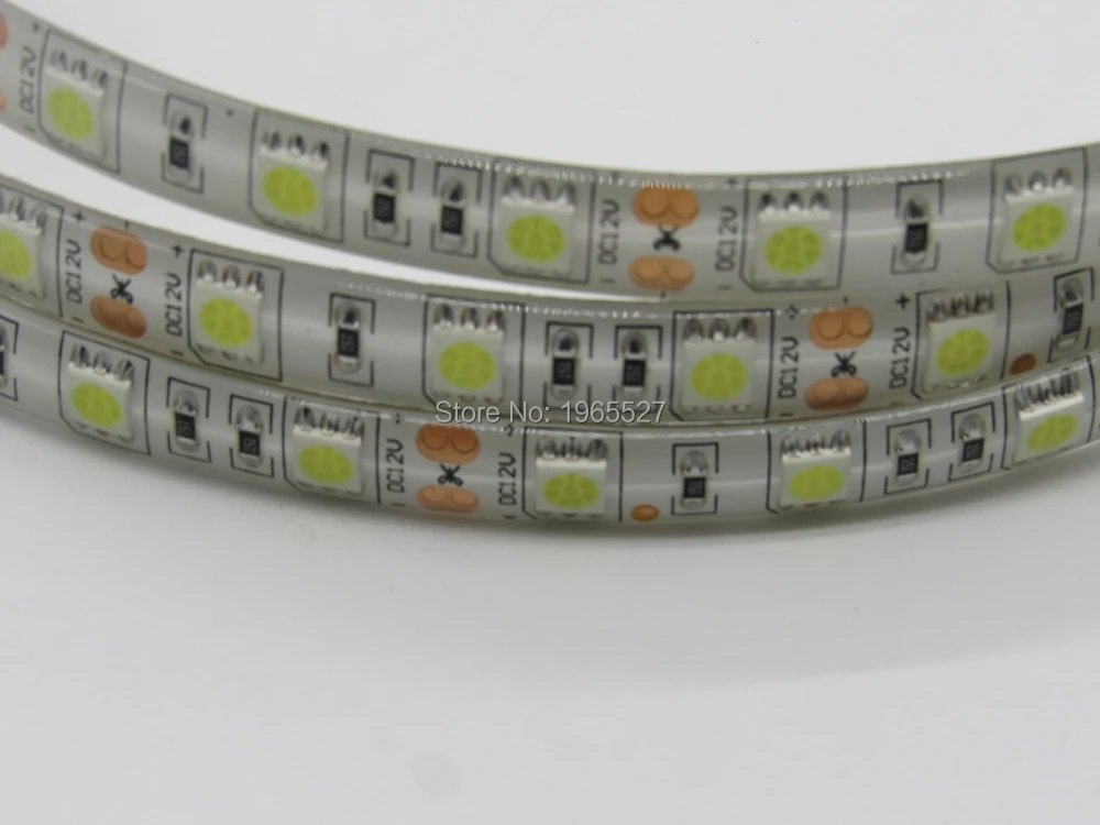 5M 60LEDs SMD 5050 Flexible LED Strip lightBlue Color60LEDs/m 5M/roll DC12V input White PCB Waterproof silicon coating IP65 | Лампы и