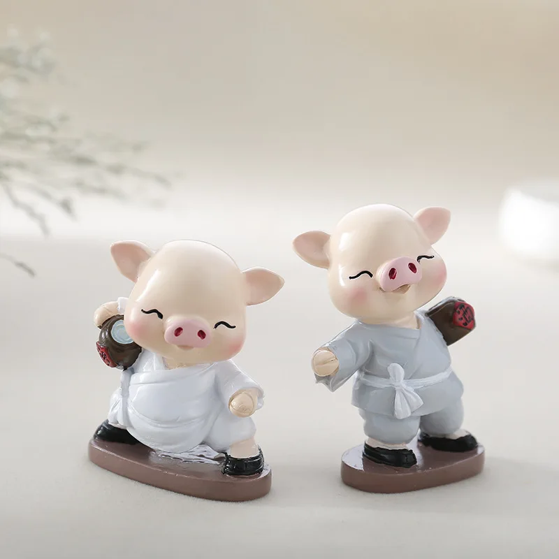 4 шт./компл. милые украшения из смолы в виде пьяной свиньи для дома украшение