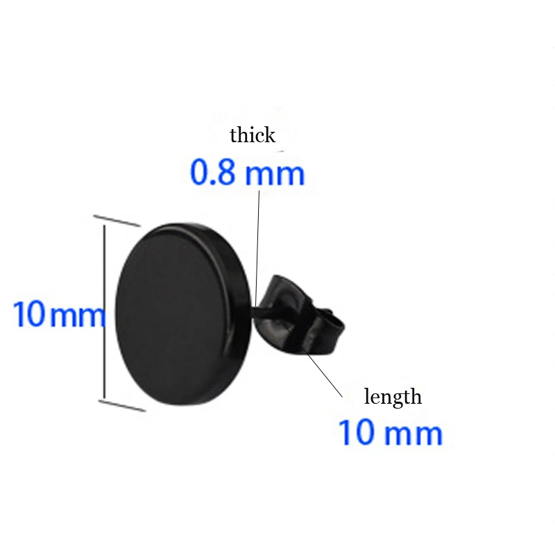 Kiteal Новые простые круглые золотые/черные/Серебристые серьги из титановой