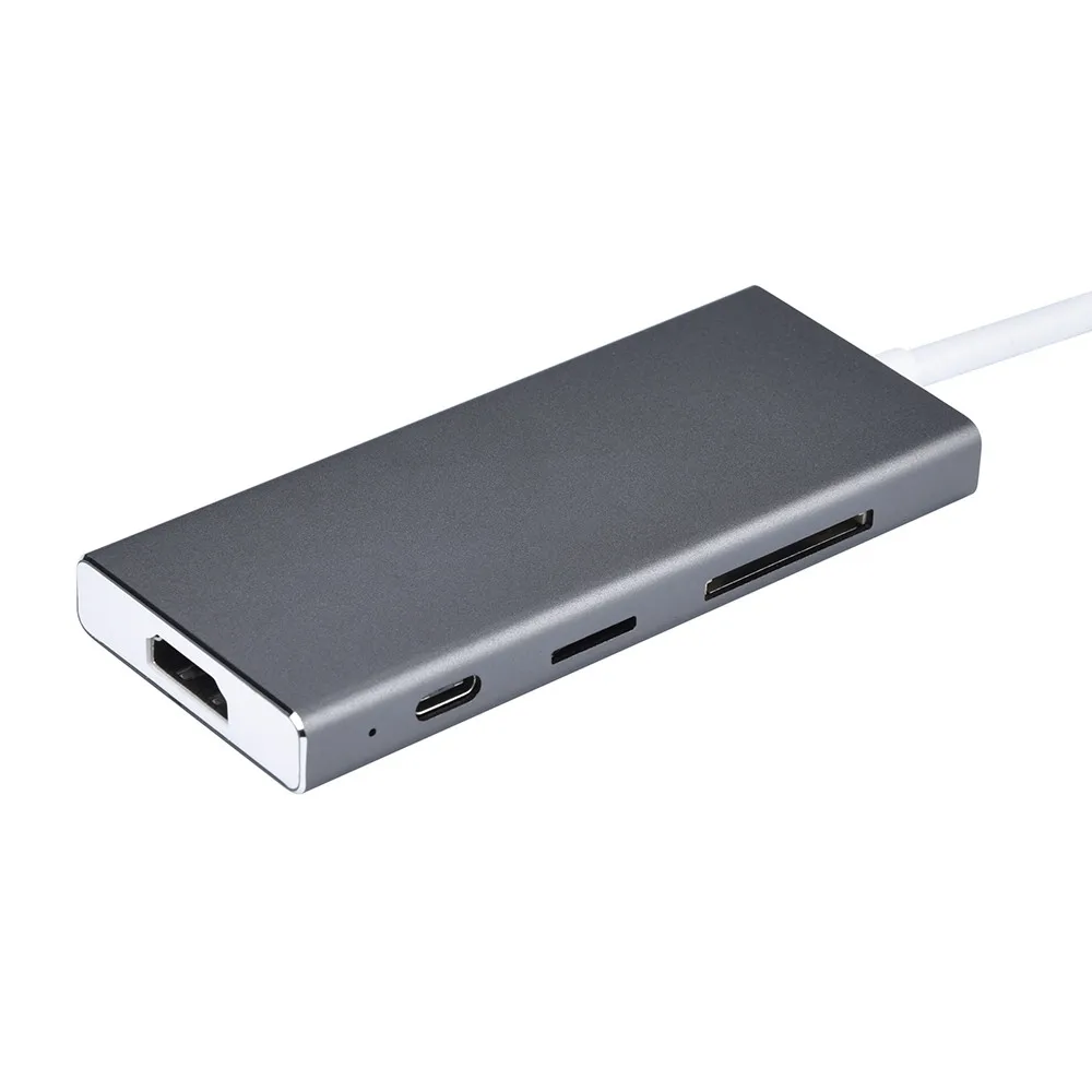 USB C концентратор Type адаптер 7 в 1 док станция с 4K HDMI выходом PD Зарядка 3 порта 0 для