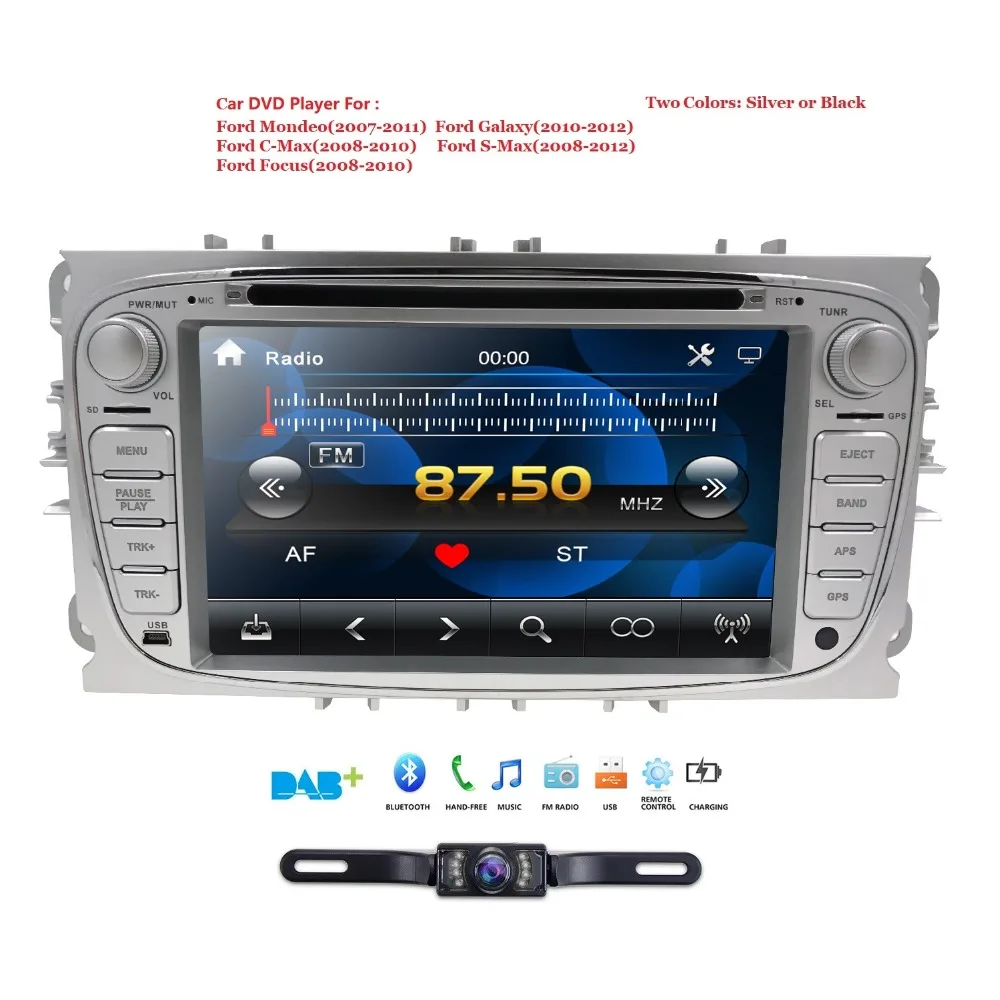 Hizpo 2Din 7 дюймов Автомобильный DVD для FORD FOCUS 2 MONDEO S MAX 2008 2012 с радио gps RDS BT 1080P форд