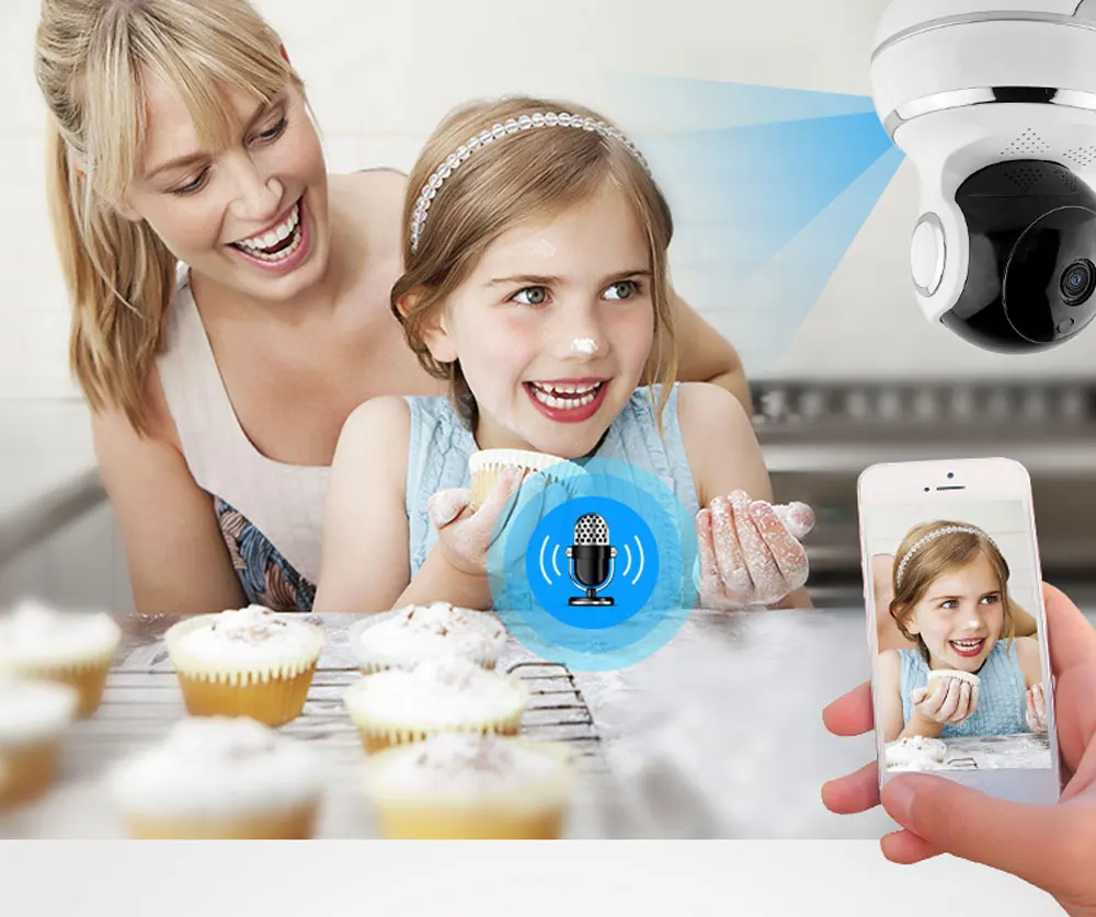2.0MP беспроводная WiFi ip-камера 1080P домашняя Камера Безопасности s автоматическое отслеживание движения Поддержка Amazon Echo Google Home