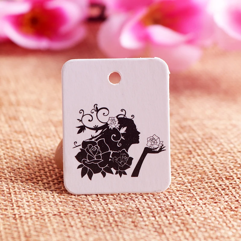 100 шт. белая бумажная открытка с принтом бирка ручной работы тег для подарочной