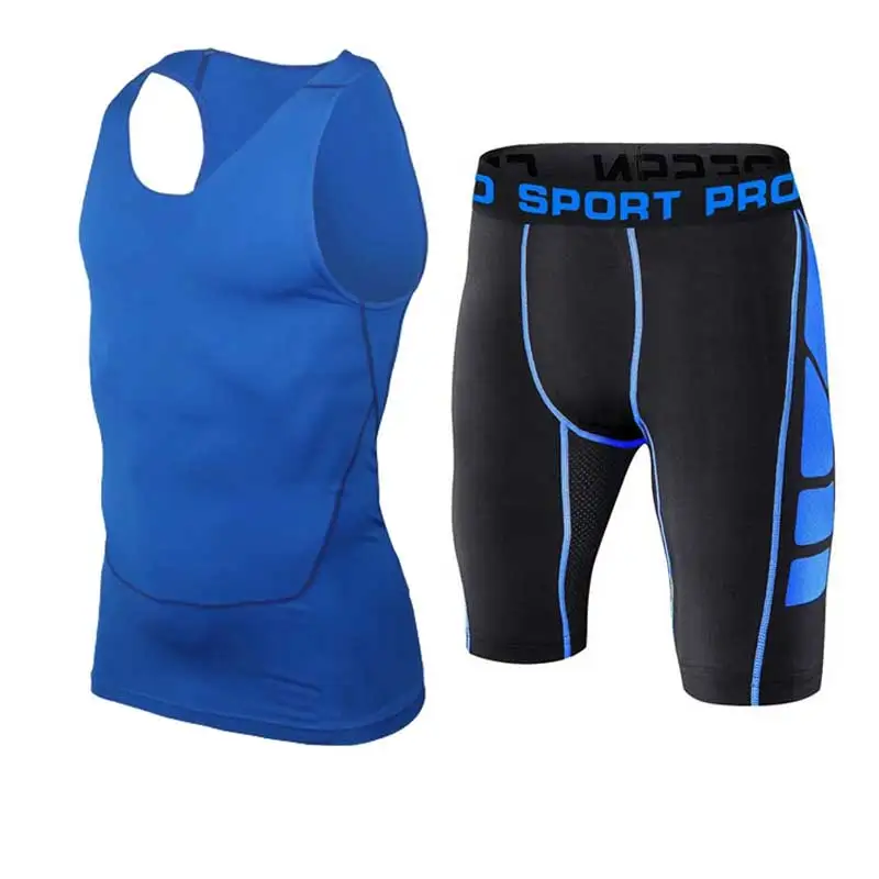 Мужские спортивные комплекты для бега профессиональная компрессионная футболка