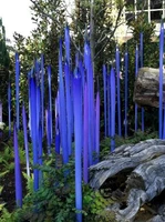 modern style murano glass spears for garden art decoration blue glass sculpture