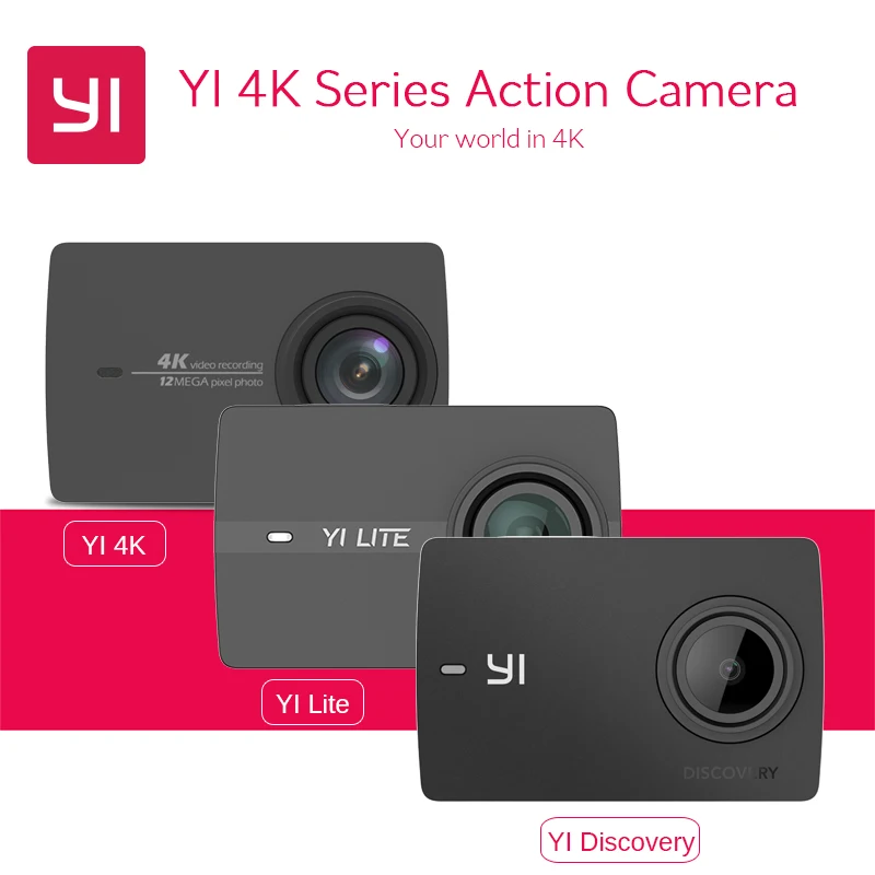 Международная экшн-камера YI 4K & Lite Discovery 1080P 60fps WIFI Bluetooth Waterproof Touch Screen Sport DVRs.