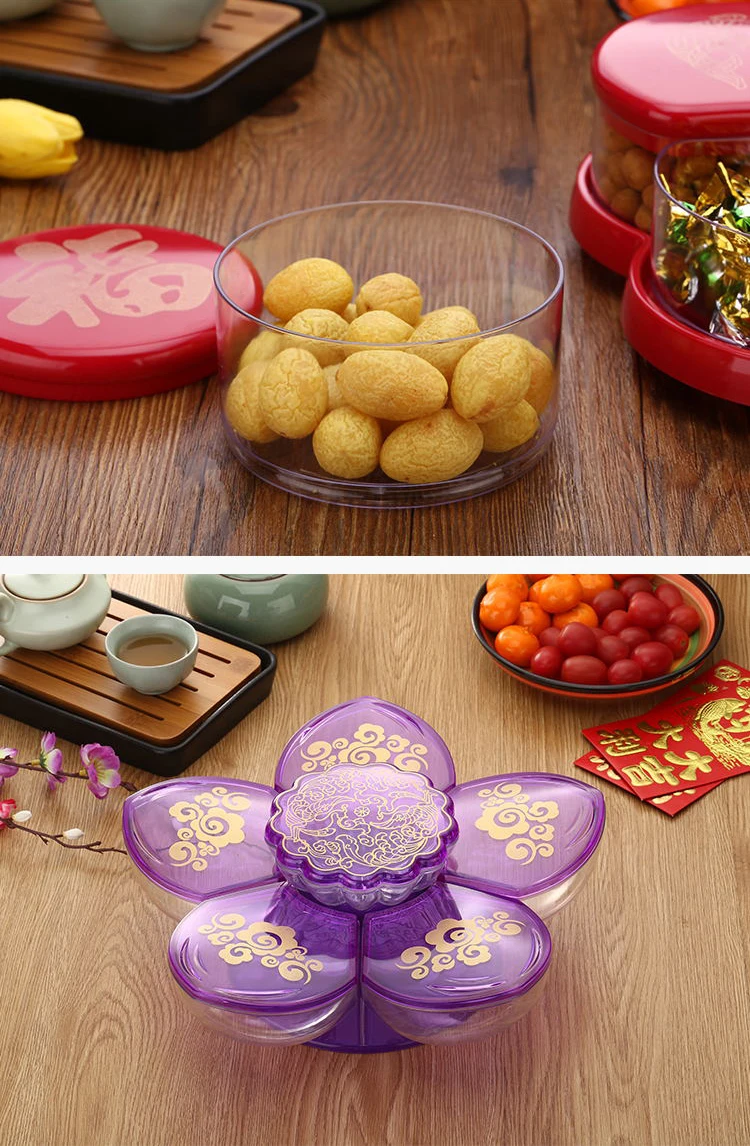 Коробка для хранения сухофруктов, гайка, закуски, пластиковая сортировочная коробка, креативный Кухонный Контейнер для хранения, вращающееся открытие и закрытие гуаньяо