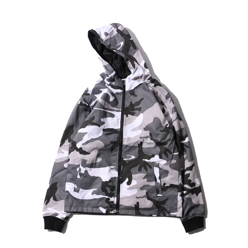 Новинка 2018 повседневные мужские куртки с камуфляжным принтом двухсторонняя