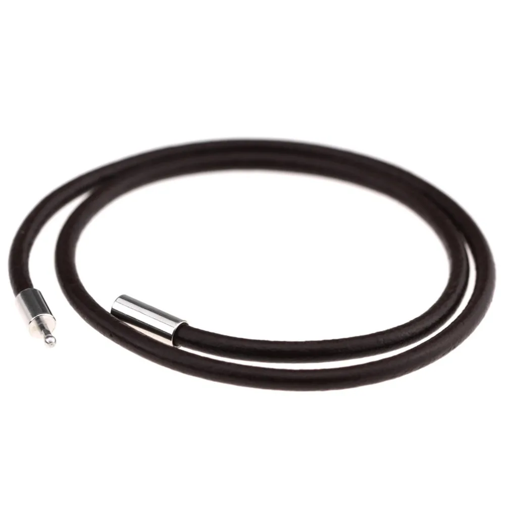 Новая застежка из нержавеющей стали 3 мм тонкий шнур натуральной кожи цепочка