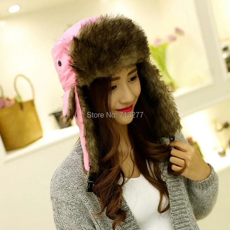 HT412 модная Русская Шапка унисекс оптовая продажа однотонная шапка охотник теплая