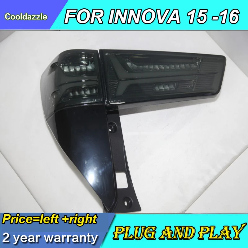 Светодиодный задний фонарь для TOYOTA Innova черного цвета поворот 2015 2016 год|Фара авто