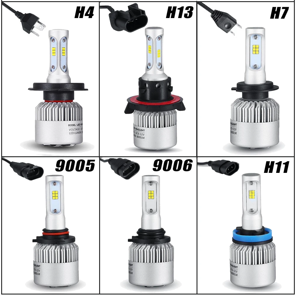 Бесплатная доставка светодиодный головной фонарь H4/H7/H11/H13/9005/9006 72 Вт 8000 лм 6500 К