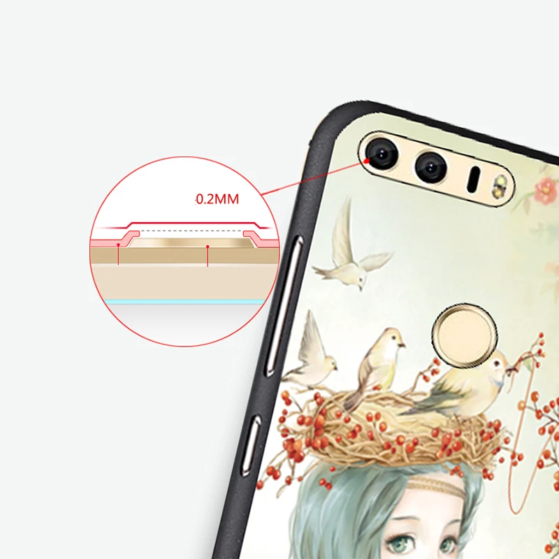 Чехол для Huawei honor 8 Оригинальный чехол сумка из кожи волка рыбы черепа Fundas 100% |