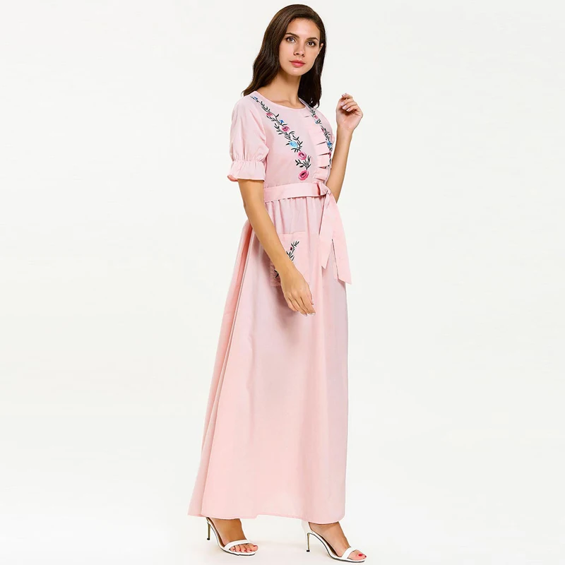 Платье размера плюс, Vestidos Longo Robe Femme Ete, Летнее Длинное богемное Платье макси с вышивкой, Бандажное Хлопковое платье, женская одежда