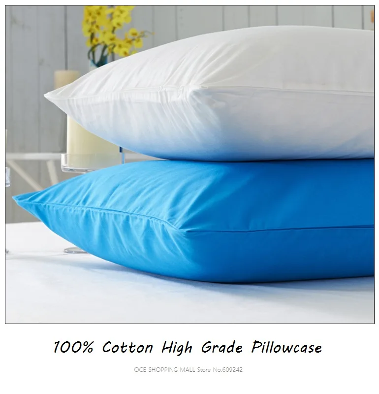 2 шт. однотонные хлопковые наволочки для подушки 70x70 см|pillow cover custom|hotel pillowcasescolored