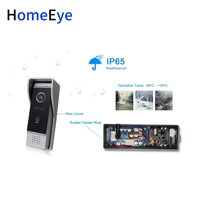 Видеодомофон HomeEye 720P AHD с широким углом обзора и функцией обнаружения движения |