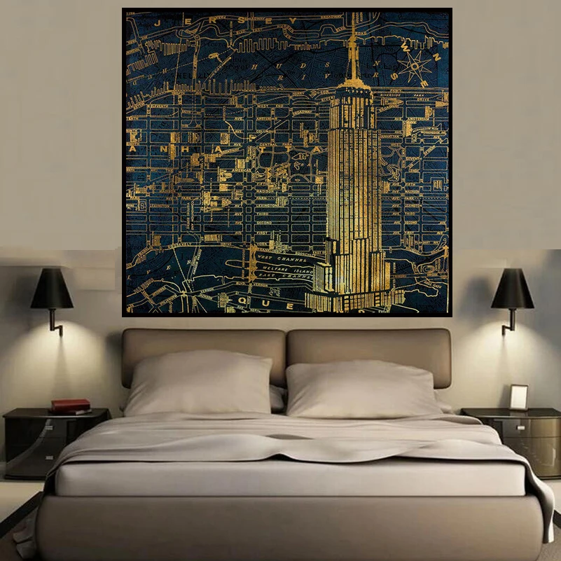 Прямая поставка здание городской ландшафт стиль планшетов украшение для дома