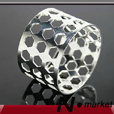 

12 pcs New Arrival Alloy Hollow Napkin Holder In Napkin Rings Silver Gold Napkin Ring For Wedding Decoration