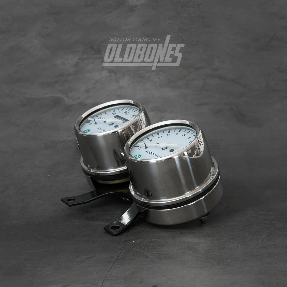 OLDBONES Кафе Racer Универсальный ретро мотоцикл механический одометр Высокое качество спидометр и двигатель скорость инструмент
