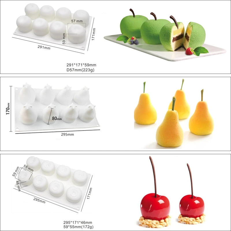 Силиконовая форма для торта 3D фруктов инструмент выпечки Рождественская