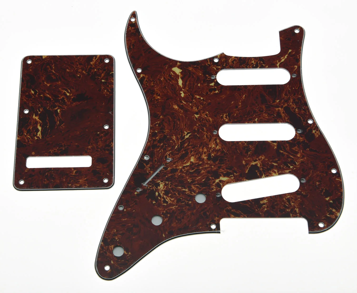 

Lefty ST SSS Pickguard,Left Handed Tremolo Back Plate Trem Cover Set Vintage Tortoise