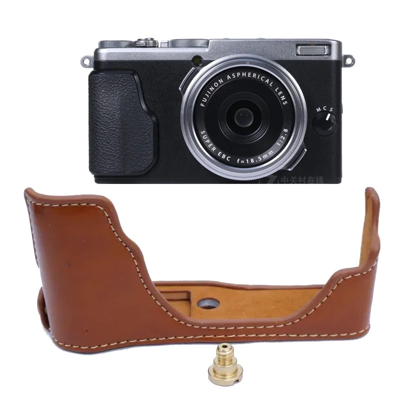 Чехол из искусственной кожи для камеры Fujifilm Fuji X70|video bag|video camera baghalf case |
