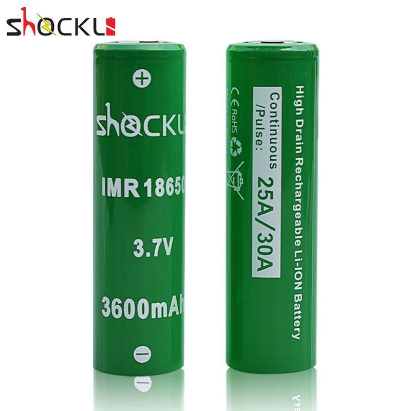 Shockli 18650 батарея 3600mAh 3500mAh 3 7 V литий-ионная аккумуляторная 30A литиевая для фонарей