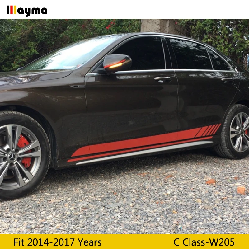 W205 AMG красная линия Стиль углеродного волокна Сменное Зеркало Обложка для Benz C класса C180 C200 C250- год LHD Автомобильное зеркало заднего вида cap