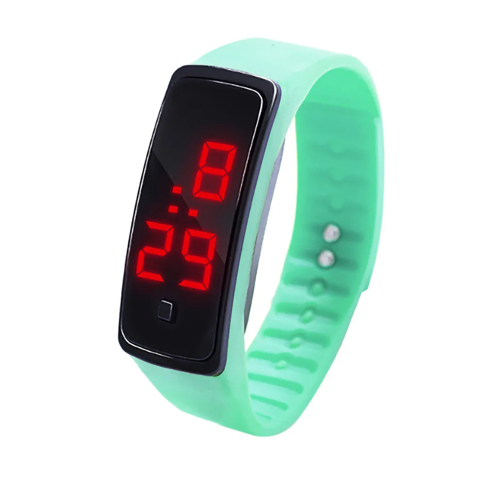 Модные мужские и женские повседневные спортивные часы-браслет белый светодиодный электронные цифровые цветные силиконовые наручные часы для детей