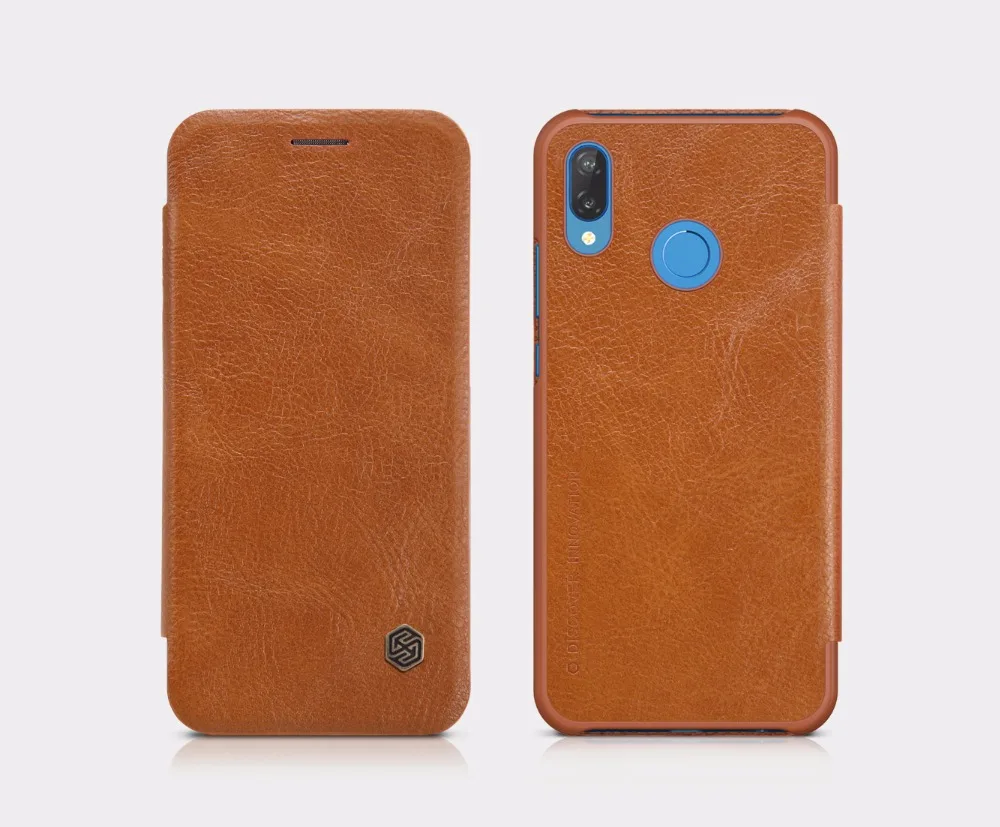Nillkin Qin настоящий Флип кожаный чехол для HUAWEI P20 Pro/P20 Lite/Nova 3E с розничной посылка+ закаленное стекло