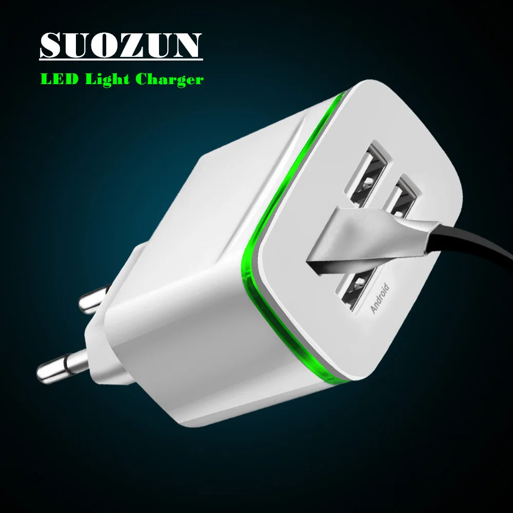 SUOZUN универсальное 4 порта Usb зарядное устройство адаптер питания 5V 4A EU вилка для