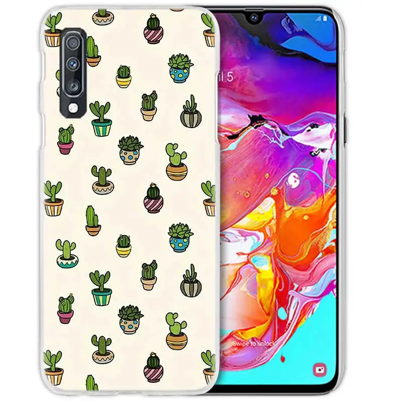 05 Кактус Винтаж цветок чехол для samsung Galaxy A50 A70 A20e A60 A40 A30 A20 A10 A8 A6 плюс A9 A7 жесткий чехол для телефона из поликарбоната с Coque - Цвет: 05