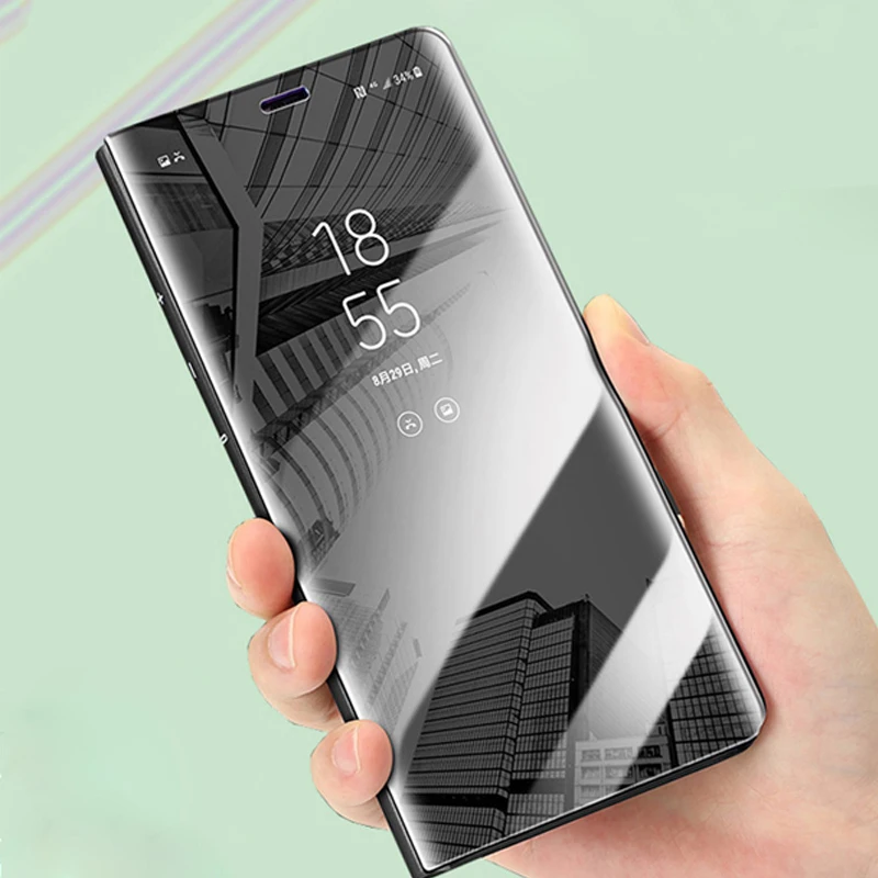 Роскошный зеркальный флип-чехол для телефона samsung Galaxy S9 S8 Plus S7 S6 Edge прозрачный