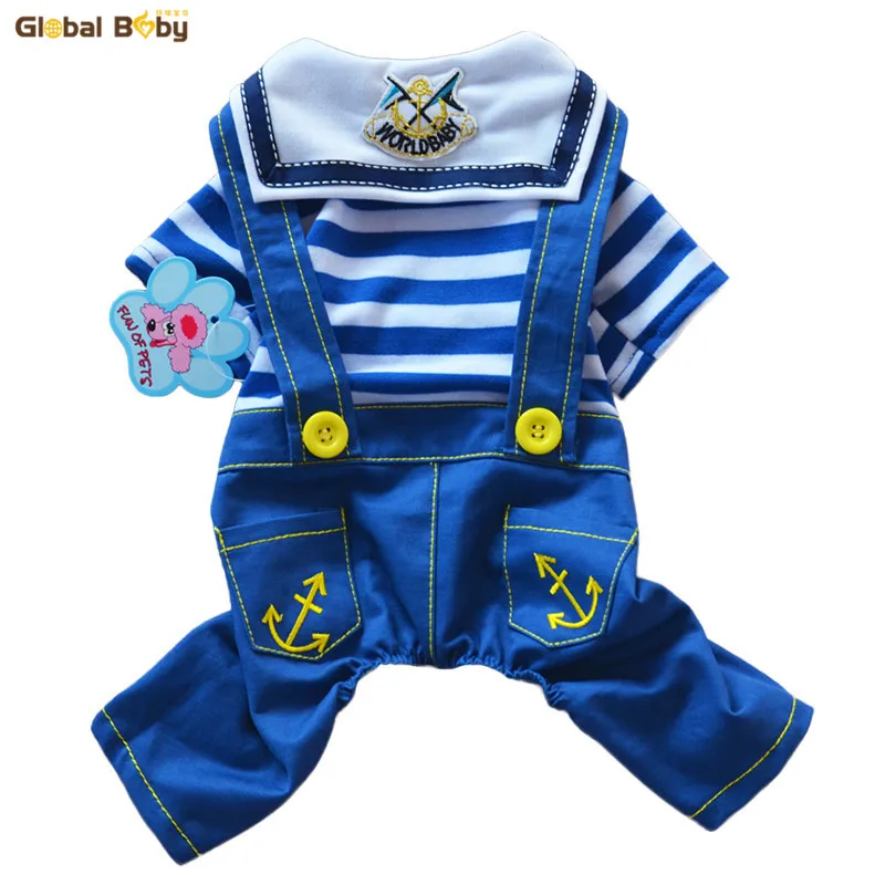 Новый Модный хлопковый комбинезон для собак морской воздушный полосатый