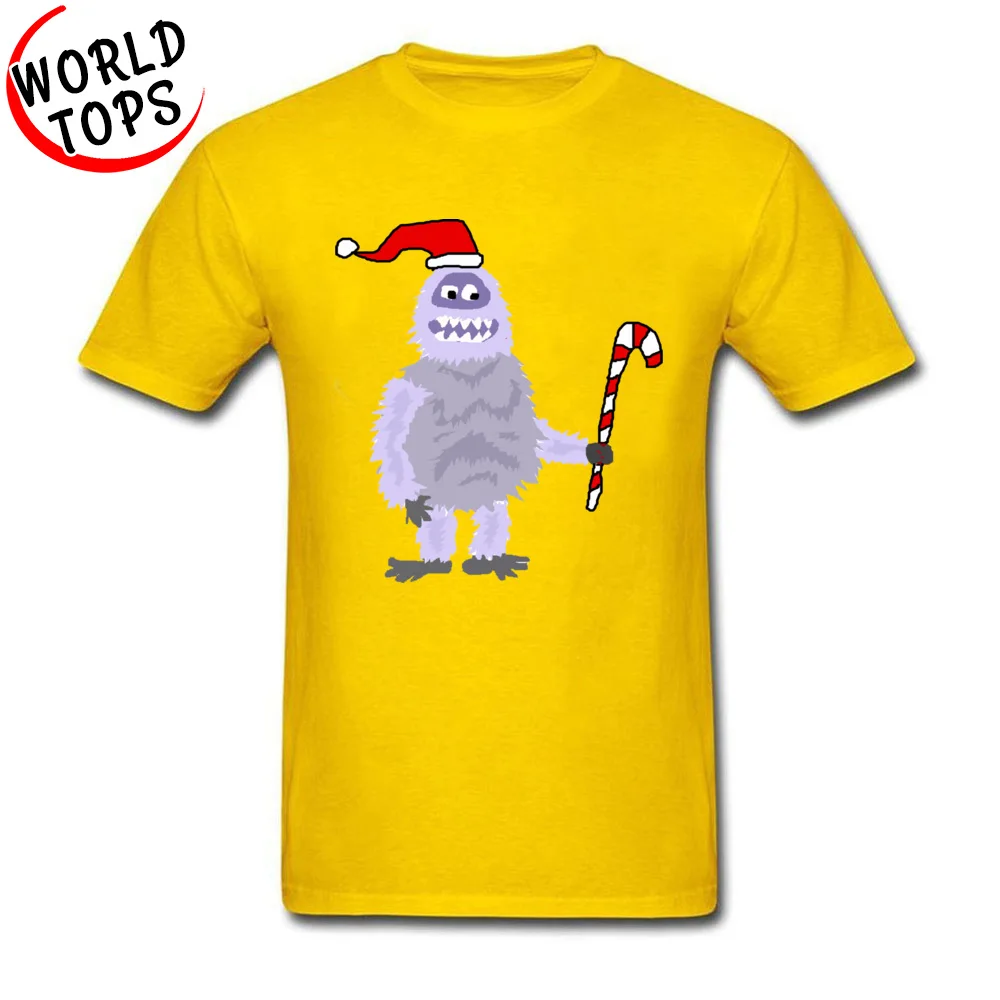 

Funny Picture T-Shirts Santa Abominable Snowman with Candy Cane Student Cotton Tops Tees 2019 Happy New Year Gift T Shirts