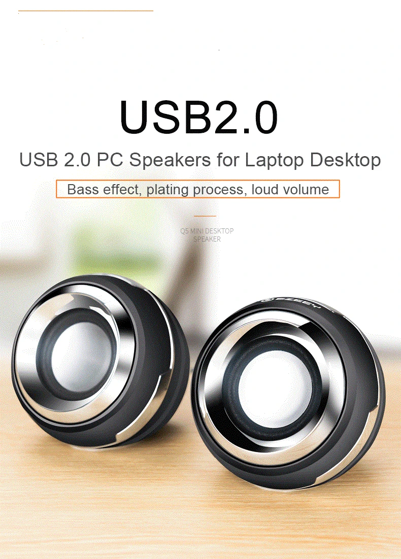 Мини-компьютерный динамик USB с двойным Рогом, проводной стильный громкоговоритель, ПК, музыкальный плеер, динамик s для ноутбука, ноутбука, телефона, настольного ПК