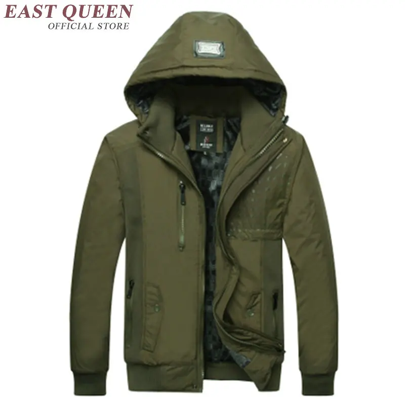 

Bomber jacket men jackets for men winter Solid Fleece Winter Jacket Men Hooded KK1753 H