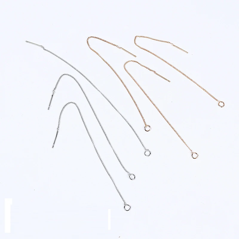 Латунные серьги гвоздики с цепочкой 9 5 см|Ювелирная фурнитура и компоненты| |