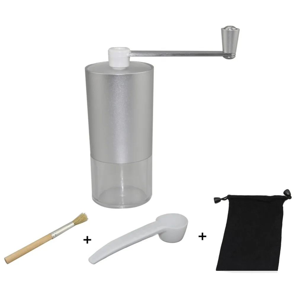 Новый портативный ручной кофемолка мельница щетка и ложка кухонный шлифовальный