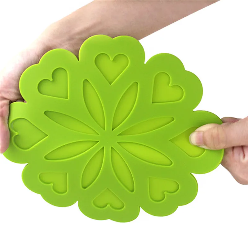Силиконовый Настольный коврик в форме цветка Нескользящие термостойкие коврики