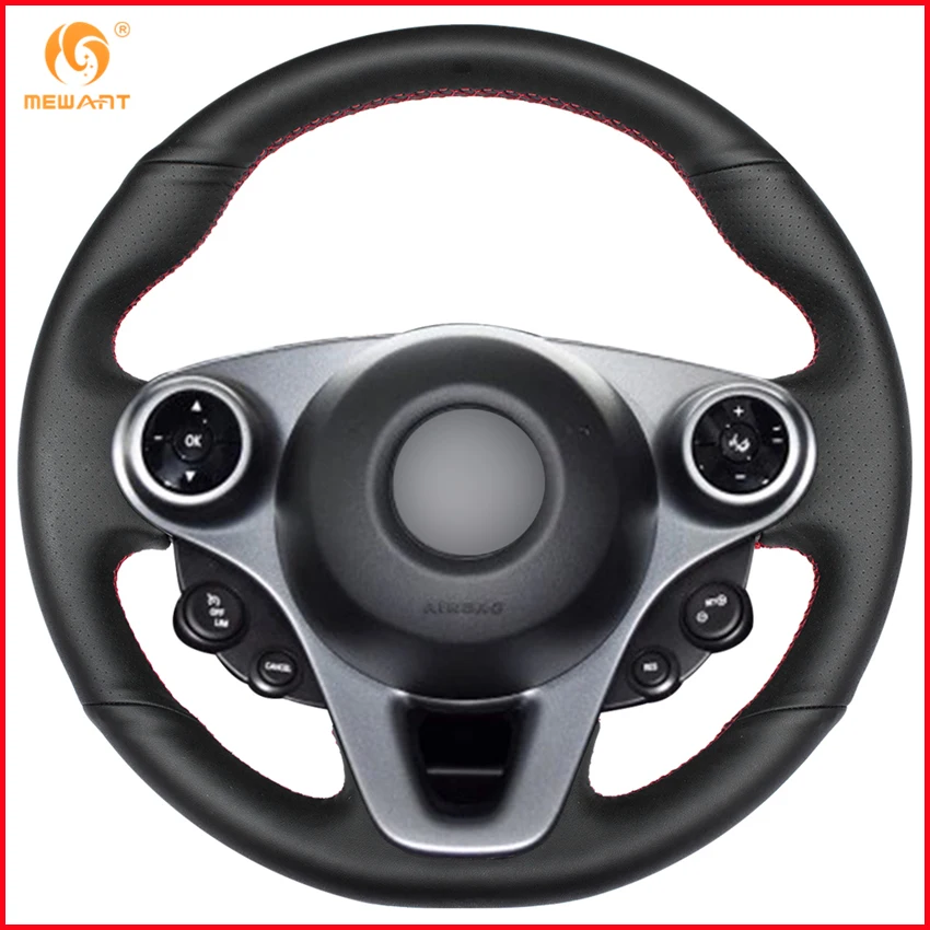 Чехол на руль автомобиля MEWANT из искусственной кожи для Smart New Fortwo Forfour 2015-2017