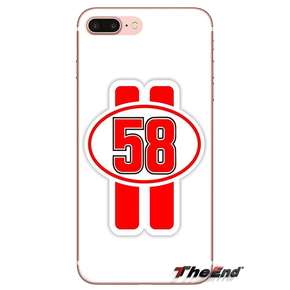 Mobile Phone Case Cover marco simoncelli 58 logo Print For Samsung Galaxy S3 S4 S5 Mini S6 S7 Edge S8 S9 S10 Plus Note 3 4 5 8 9 |