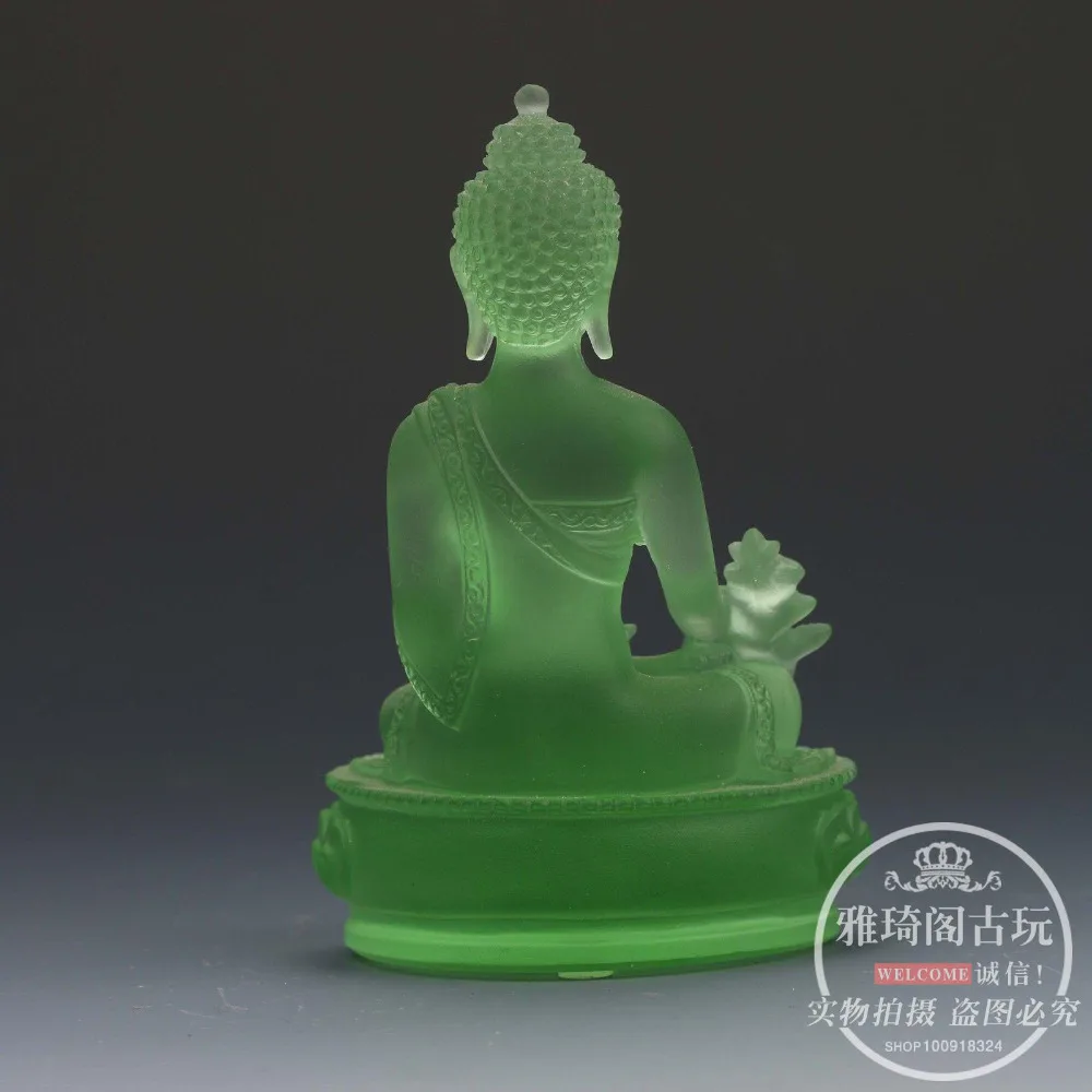 

Tibetan Buddhism green glass Buddha Glaze Glass Buddha statue A1