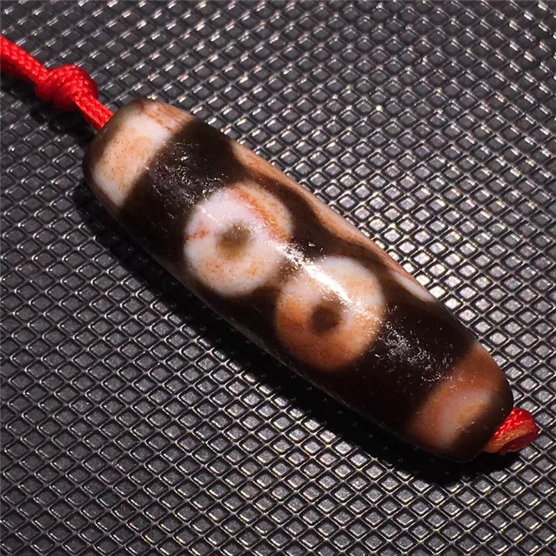 190529-5 Full Cinnabar Spots Ji Dzi Beads Natural Agate Material High Quality Amulet Collectible for Bracelet Pendant Neckalce | Украшения