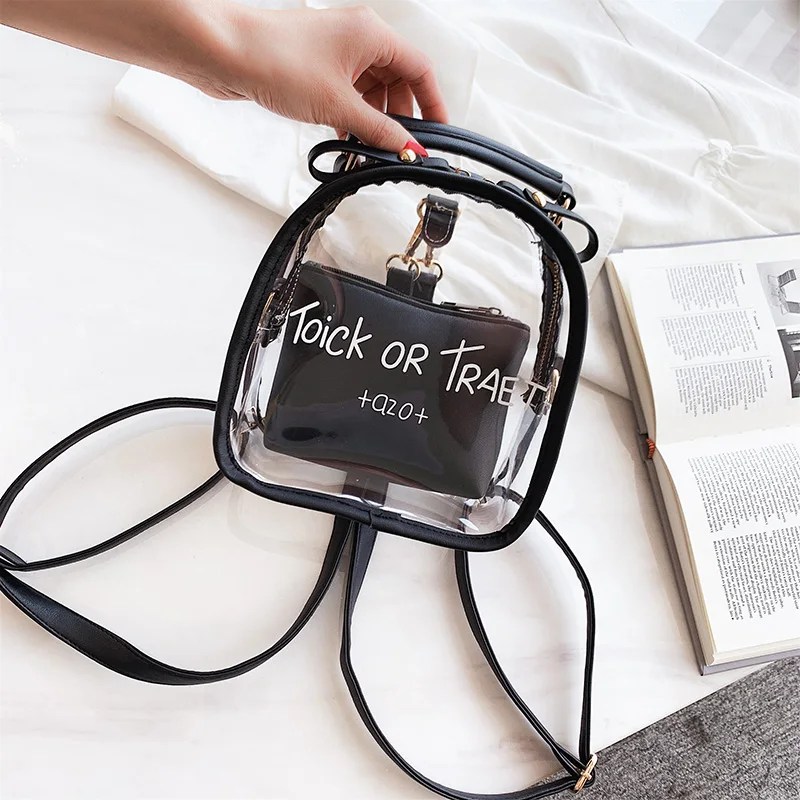 Женская маленькая сумка прозрачный Желейный рюкзак Корейская мини женский с